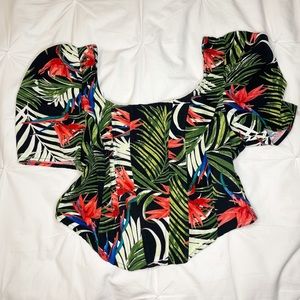 Floral Print Shirt, Size Large